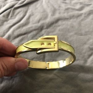 Adjustable Buckle Chartreuse and Gold Bracelet